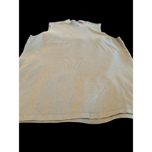 Mock Turtle Neck Tank Top Sleeveless Chico's Sz 2 Medium Gray Knit Closet Staple - Picture 4 of 11
